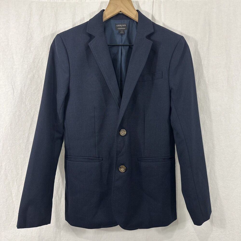 Crewcuts Thompson Navy Blue Wool Boys Blazer Jacket Sz 14 Classic Old Money